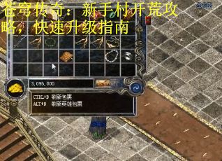 苍穹传奇：新手村开荒攻略，快速升级指南