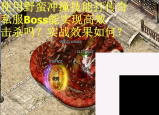 使用野蛮冲撞技能打传奇私服Boss能实现高效击杀吗？实战效果如何？