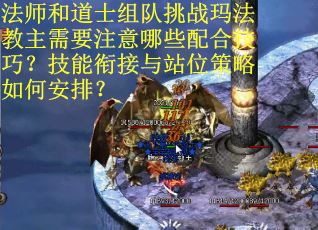 法师和道士组队挑战玛法教主需要注意哪些配合技巧？技能衔接与站位策略如何安排？