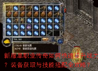 新服单职业传奇如何快速提升战力?装备获取与技能搭配全攻略? 新服单职业传奇如何快速提升战力?装备获取与技能搭配全攻略?