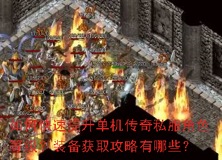 如何快速提升单机传奇私服角色等级?装备获取攻略有哪些? 如何快速提升单机传奇私服角色等级?装备获取攻略有哪些?