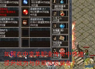 如何在中变单职业传奇中快速提升战力与获取顶级装备? 如何在中变单职业传奇中快速提升战力与获取顶级装备?