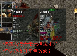 仿盛大传奇带元神版本如何快速提升角色等级? 仿盛大传奇带元神版本如何快速提升角色等级?